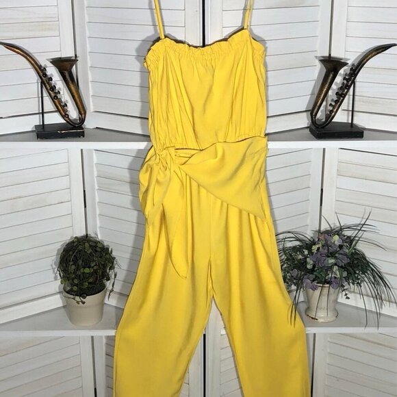 BCBGeneration Yellow Strapless Jumpsuit Rayon Blend - Small - Picture 5 of 16